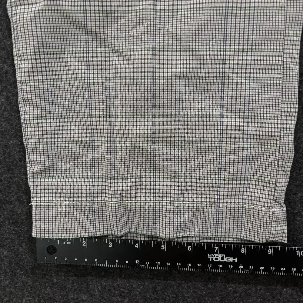American Eagle Pants Mens 32x30 Gray Plaid Cotton Casual Flat Front Trousers